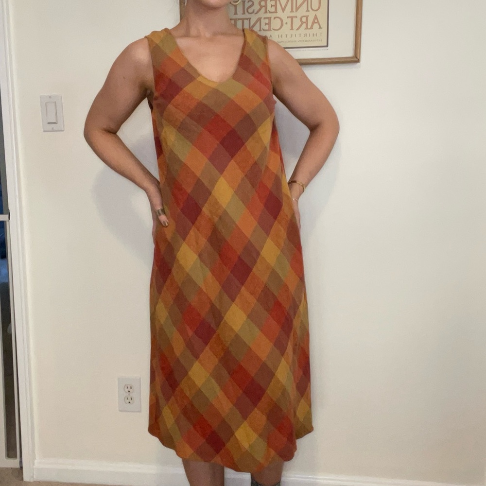 Autumn-Toned Fall Midi Dress, Womens Plus Size 20W